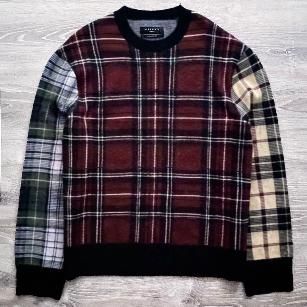 All Saints | Men's Oversized Tartan Sweater